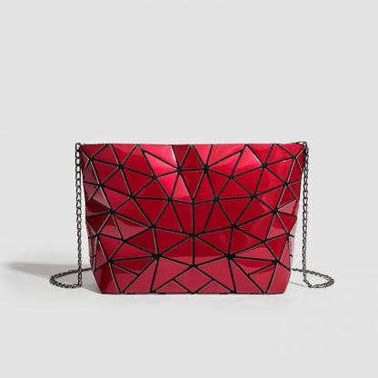 Women's Stylish Foldable Rhombus-Patterned Crossbody Bag, Korean and Japanese Trendy Shoulder and Handbag, Popular Fashion Item