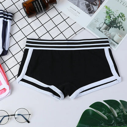 Women's Low-Waist Boxer Boyshort Panties Single Piece Comfortable Breathable Sport Underwear Ladies Intimate Lingerie Women's pa