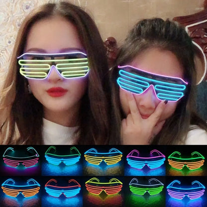Wireless LED Glowing Glasses Cool Colorful Neon Glasses Double Colors Glow-in-the-dark Luminous Glasses Halloween Costumes