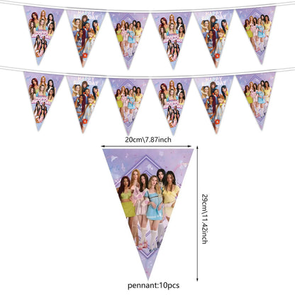 Kpop Katseye Party Decoration Tableware Tablecloth Cup Plate Napkin Sticker Bags Balloons Baby Shower Kpop Party Favors Supplies