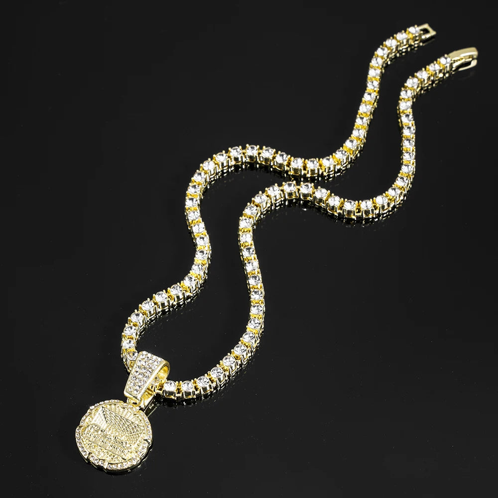 Last Supper Pendant Necklace | Iced Out 4mm Tennis Chain | Men's Hip Hop Jewelry