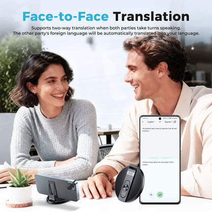 ZNP Ultra-thin AI Voice Translator Instant Professional Portable Wireless Magnetic Foldable Phone Stand 50Hrs Playback ForOffice