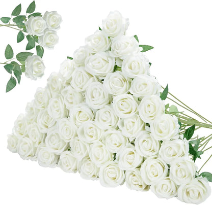 18-300PCS Artificial Rose Flowers Velvet Red Roses Artificial Flowers for Valentine's Day Gifts Wedding Flower Arrangement
