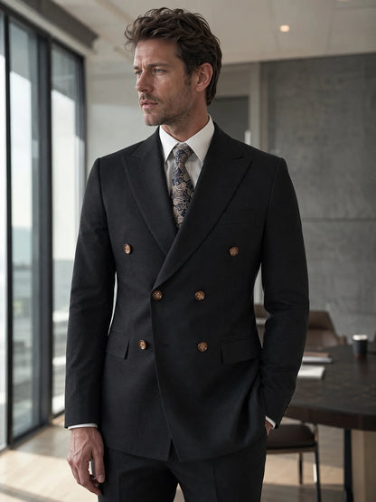 ST Cassy Elegant Man Suit 2 Piece Set Modern Wedding Party Outfit Suits for Men Stylish Business Office Suit Banquet Attire
