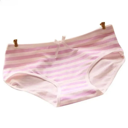 Women Cute Sexy Underwear Panties Stripes Navy Bowknot Tanga Lovely Women Panties Cotton Briefs