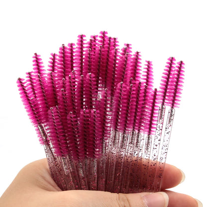 New 5/25/50Pcs Wholesale Crystal Eyelashes Brush Applicator Eyelash Brushes Plastic Mascara Wand Lashes Extension Makeup Beauty