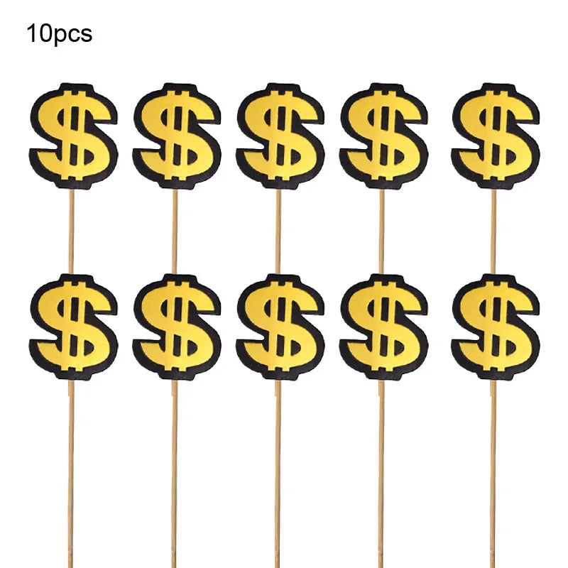 Dollar Cake Topper Car Figurine Money Cake Decorations For Richman Birthday Party Supplies Rich Money Dollar Theme Party Decors
