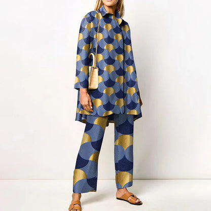 Long Sleeve Turn Down Collar Casual Outfits Ladies Button Tops Wide