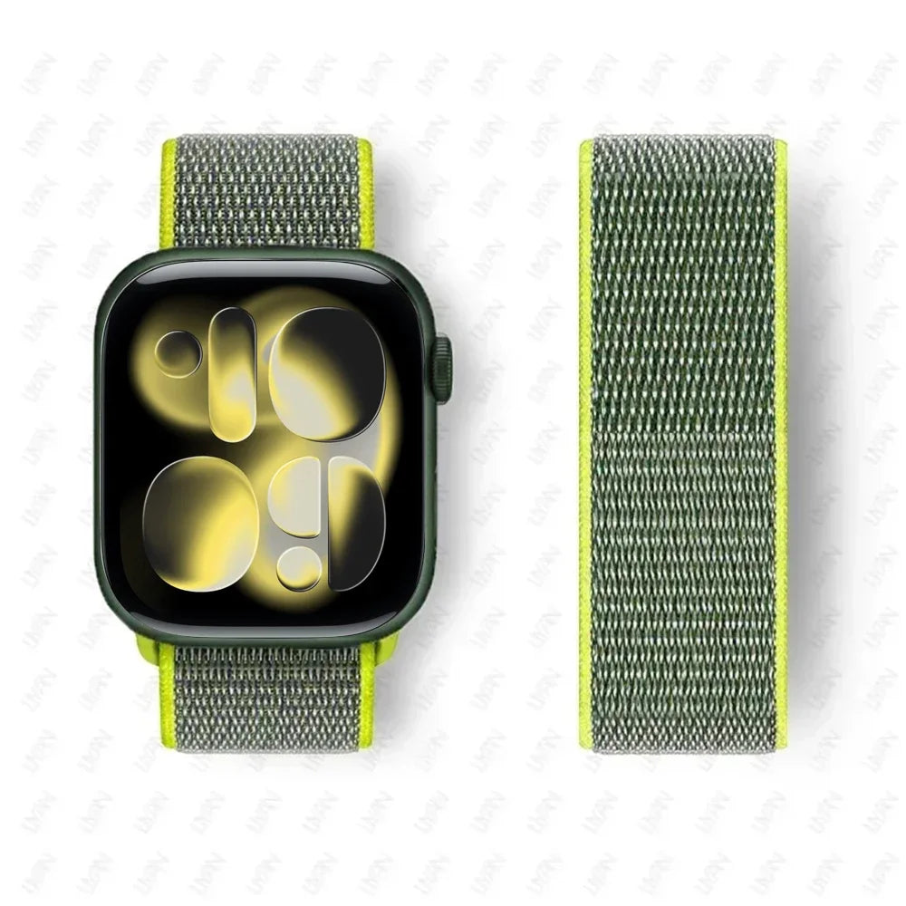 Nylon Loop for Apple Watch Band S11 46mm 40mm 44mm 45mm 42mm 41mm 49mm Smart Belt Bracelet for IWatch 11/10/9/8/7/6/SE/5/4 Strap