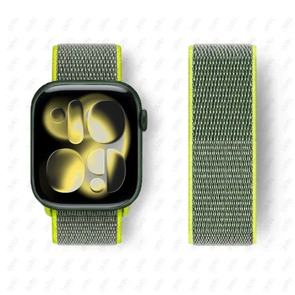 Nylon Loop for Apple Watch Band S11 46mm 40mm 44mm 45mm 42mm 41mm 49mm Smart Belt Bracelet for IWatch 11/10/9/8/7/6/SE/5/4 Strap