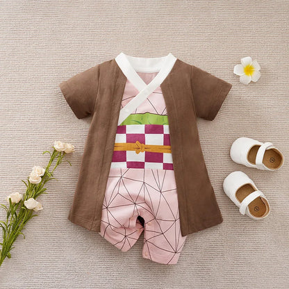 Baby Romper 100% Cotton Summer Short Sleeve Anime Cosplay Costume Soft Infant Jumpsuit Newborn Boy Girl One-Piece Bodysuit 0-18M