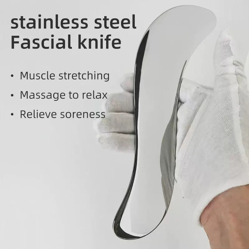 Stainless Steel Big S Fascia Knife - Professional Deep Tissue Massage Tool for Muscle Recovery