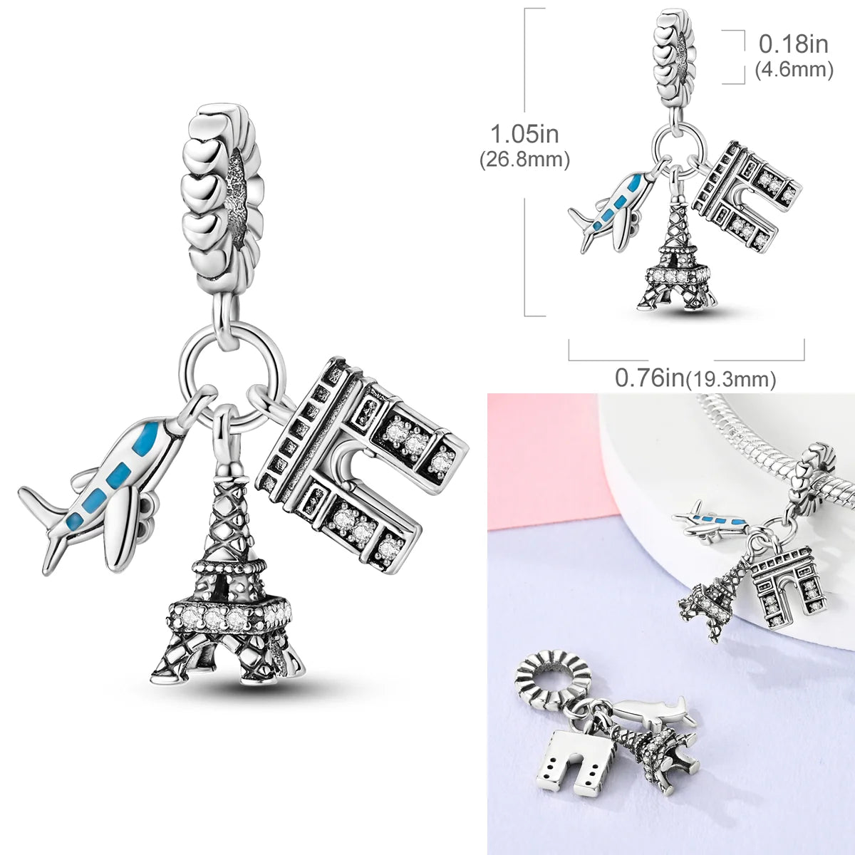 2026 Hot Sale Charms Bead 925 Sterling Silver Pink Butterfly Luminous Firefly Dangle Fit Bangle Bracelet Necklace DIY Jewelry