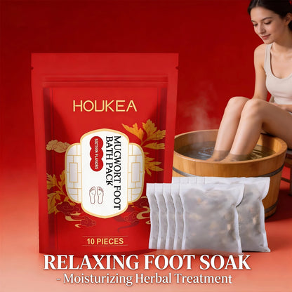 Mugwort Foot Bath Pack Foot Comfort Improve Sleep Quality Daily Gentle Cleaning Moisturize Herbal Ingredients Care Foot Bath Bag