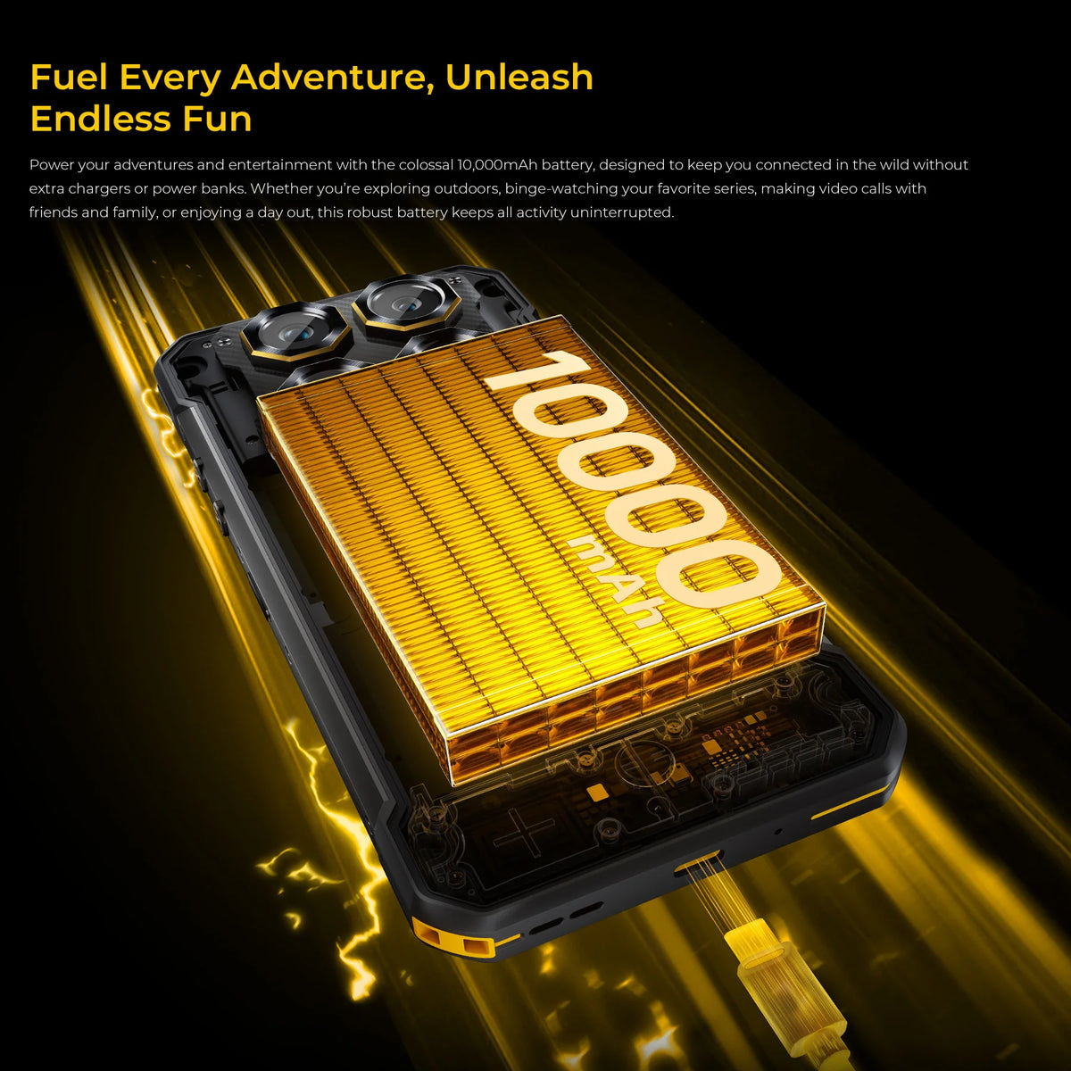 OUKITEL WP60 5G NFC Smartphone 10000mAh 48GB(16+32) +512GB, MTK 7025 Android 15 Rugged Phone, 108MP Camera, 120Hz