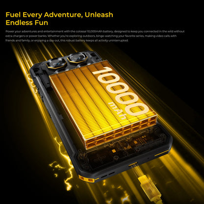 OUKITEL WP60 5G NFC Smartphone 10000mAh 48GB(16+32) +512GB, MTK 7025 Android 15 Rugged Phone, 108MP Camera, 120Hz