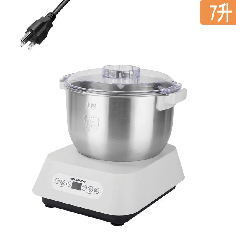 Automatic Dough Kneading Machine Constant Temperature Fermentation Proofing Multifunctional Commercial Stand Mixer 7L White
