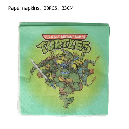 Cartoon Turtles Birthday Party Decorations Tableware Tablecloth Cup Plate Bag Napkins Balloon Baby Shower Turtles Party Favors
