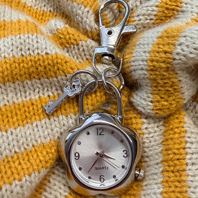 Original Hollow Heart Pocket Watch Chain Keychain Design Steampunk Clock Vintage Necklace Pendant Jewelry Watch Men Women Gift