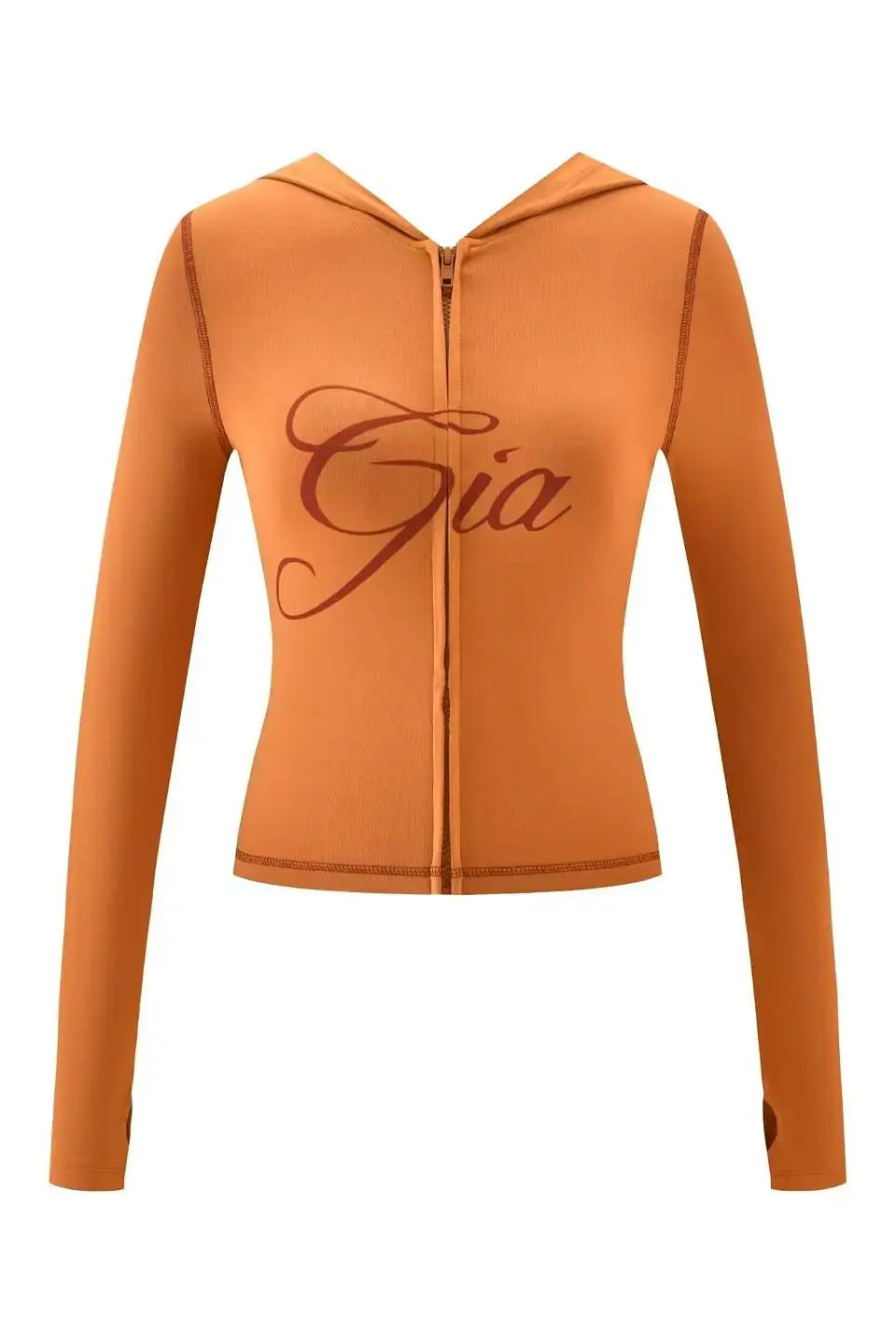 Gia Straight Shoulder Slim Letter Print Slim Hooded Zipper Short Jacket Sports Casual Pants Set