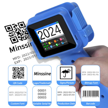 New Mini Handheld Inkjet Printer 12.7mm for QR Barcode Batch Date Number Logo Expiry Date Coding Machine Non-encrypted Portable