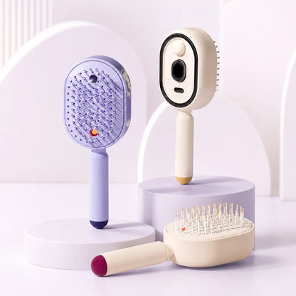 Electric Steam Brush, Rechargeable Detangling Steam Hair Straightener, Rechargeable Water Spray Hair Brush for Long Short Hairs
