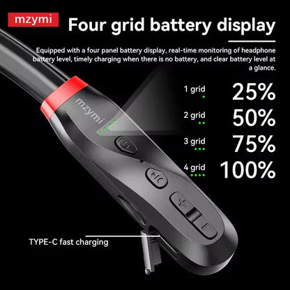 mzymi i35 Neckband Earbuds Bluetooth In Ear Wireless Earphones 9D Sound Sport Headset Waterproof Headphones for XIAOMI With Mic