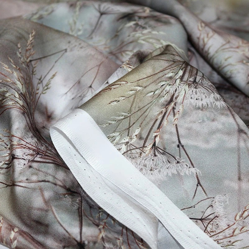 Digital Printed Rayon Fabric Summer By Meters for Women Dress Pajamas Cool Blankets Diy Sewing Soft Smooth Floral Textile Cloth