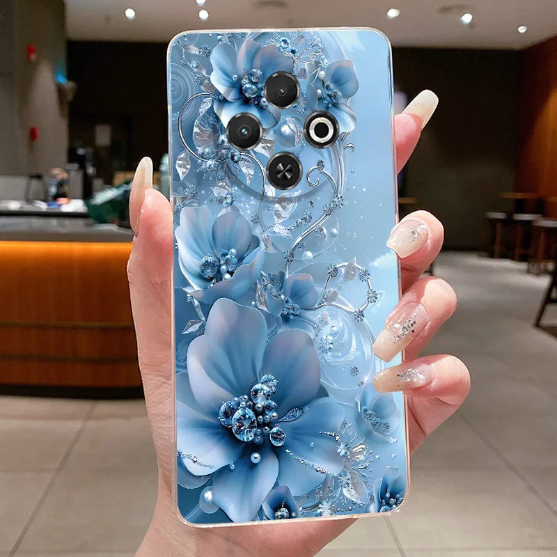 For Tecno Spark 30C Case kl5 kl5n Aesthetic Butterfly Flower Clear Soft Silicone Back Cover Techno Spark 30C Phone Case k15 k15n