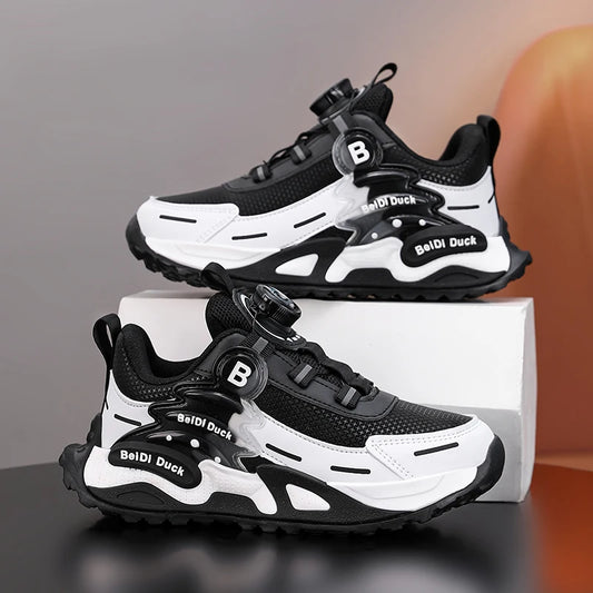 Children Casual Shoes Autumn Winter PU Leather Sneakers for Kids Fashion Patchwork Sports Shoes Boys Girls Gym Trainers 2026 New