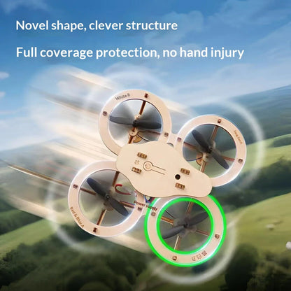 Wooden DIY Assembled Drone, Children's Quad-copter, Handmade Model, School Remote Control Airplane Toy, Aircraft Model