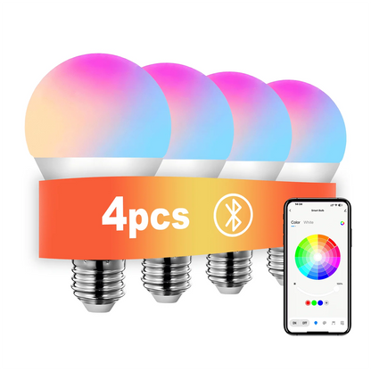 4pcs, Smart Bulbs, Smart Light Bulbs RGBCW LED Color Changing BuIbs Smart Home Devices With Dimmable Music Sync, Led Lights For Bedroom Wireless Light Bulbs With App Control, Suitable For Scenarios Such As Bedrooms And Living