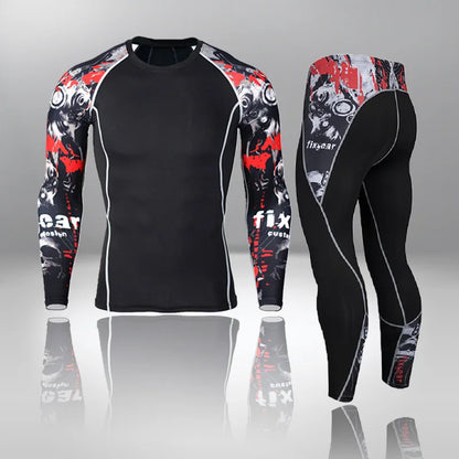 New Men's Thermal Underwear Sets Compression Sport Suit Sweat Quick Drying Thermo Underwear Men Clothing Long Johns Sets