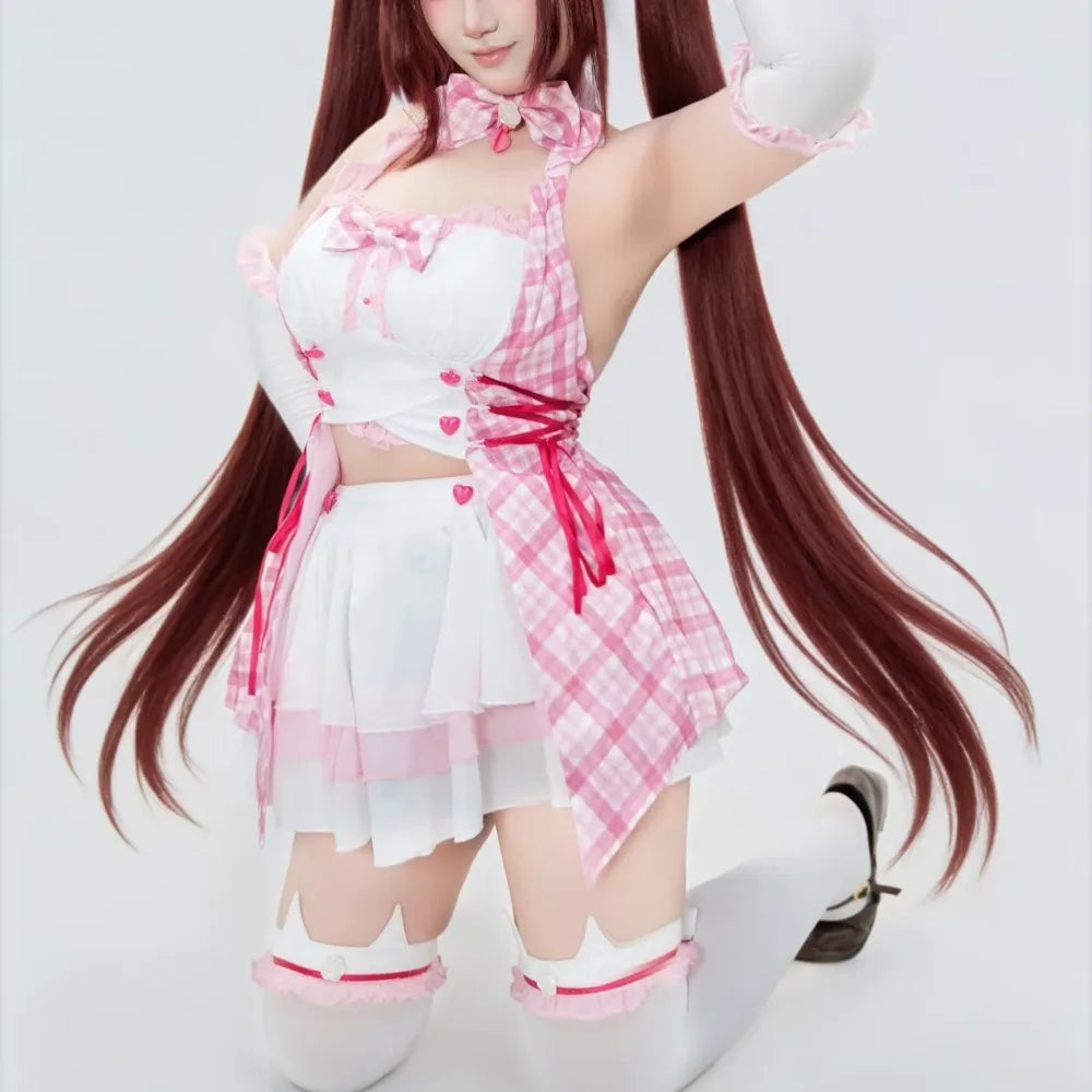 NEKOPARA Chocola Vanilla Cute Soft Girl Lolita Dress Cosplay Costume Full Set Women Anime Halloween Comic Con Carnival Outfit