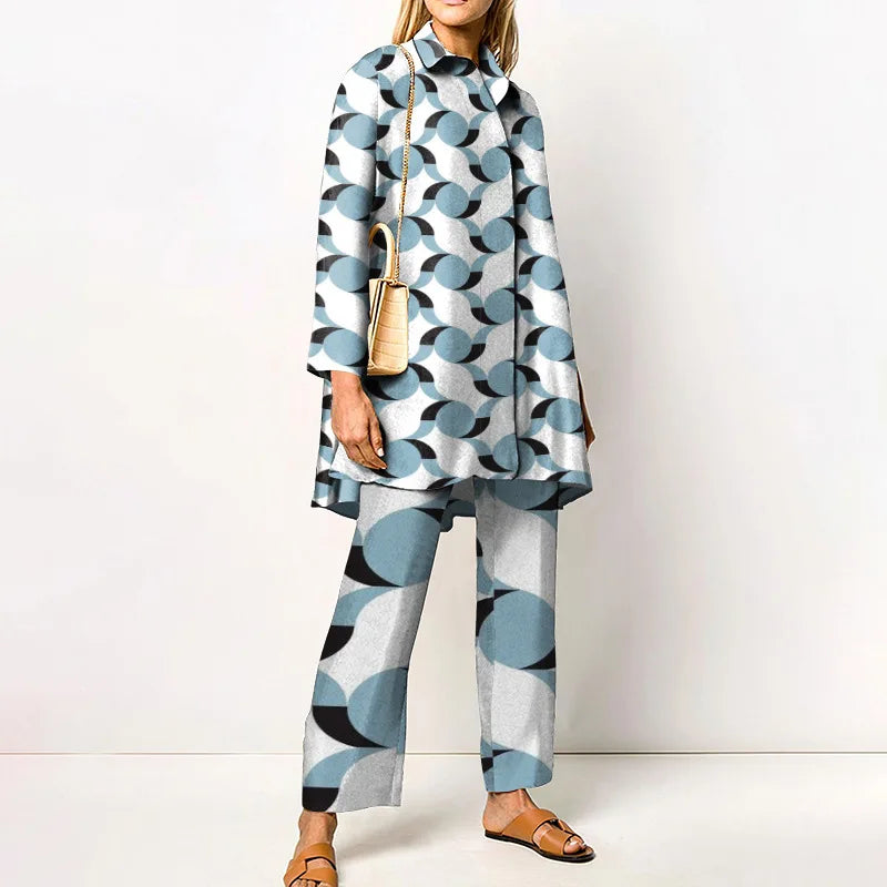 Long Sleeve Turn Down Collar Casual Outfits Ladies Button Tops Wide