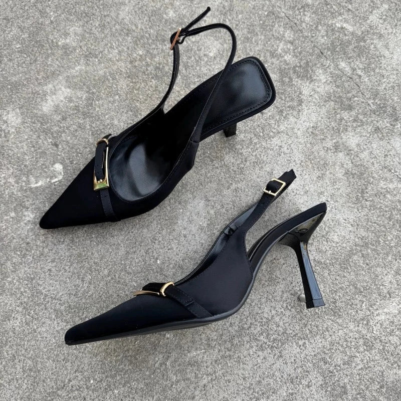 New Summer Fashion Solid Color Casual Women's Sandals Brand Buckle Designer 2026 Everyday Comfortable Office Women's High Heels