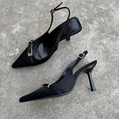 New Summer Fashion Solid Color Casual Women's Sandals Brand Buckle Designer 2026 Everyday Comfortable Office Women's High Heels