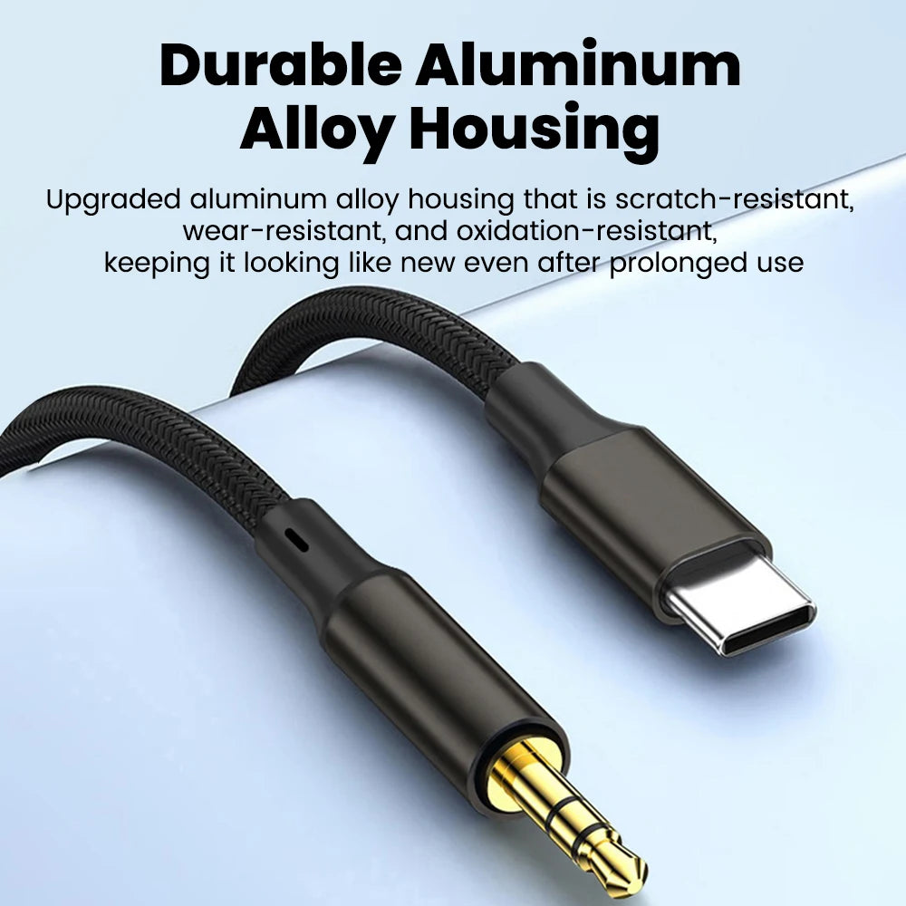 Type C To 3.5mm Aux Audio Cable Headset Speaker Headphone Jack Adapter Car Aux for Samsung S25 Note 20 S26 Ultra Tab S7