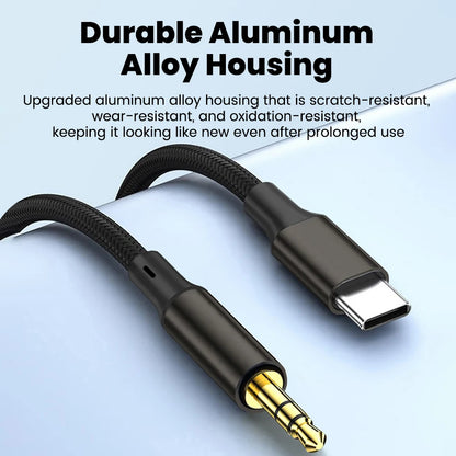 Type C To 3.5mm Aux Audio Cable Headset Speaker Headphone Jack Adapter Car Aux for Samsung S25 Note 20 S26 Ultra Tab S7