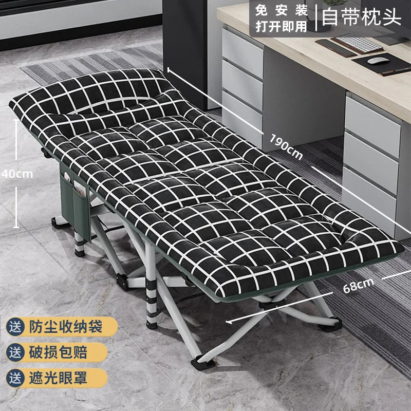 Camping Cot Comfortable with Pad  Portable Folding Bed for Sleeping Single Supports Travel Office Garden Beds  складная кровать