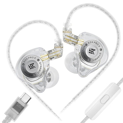 KZ EDX PRO X IEM Earphones Dynamic Drive HiFi Deep Bass Sound Earbud Sport Music Noise Cancelling Headset with Detachable Cable