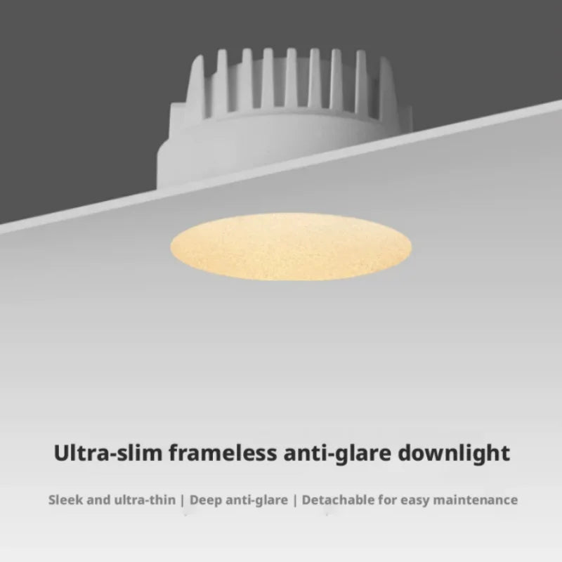 CANTH Pre-installed Ultra-thin Bezelless Downlight, Embedded Anti-glare Ceiling Light, Household Non-centralized Light Fixture