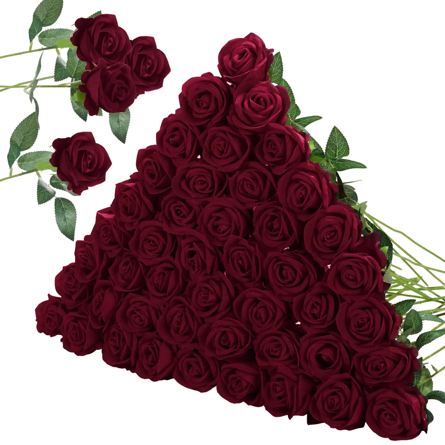 18-300PCS Artificial Rose Flowers Velvet Red Roses Artificial Flowers for Valentine's Day Gifts Wedding Flower Arrangement