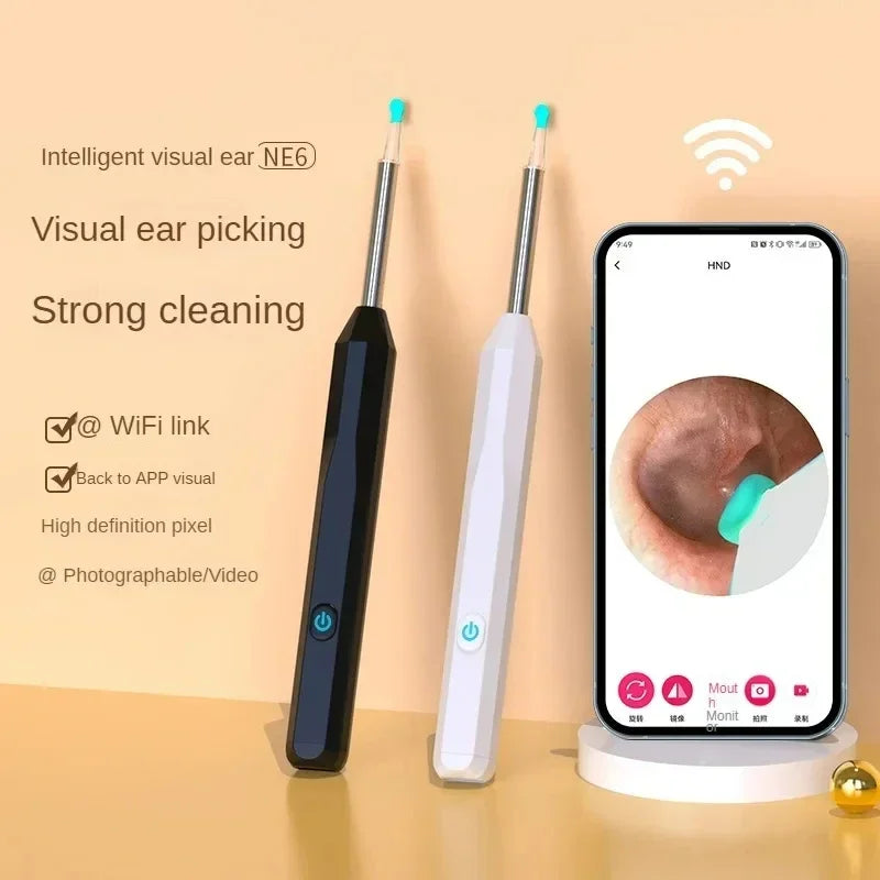 Home Use Portable Wifi Otoscope Camera Ear Wax Remover Intelligent Electric Visual Ear Cleaner Ear Wax Cleaner