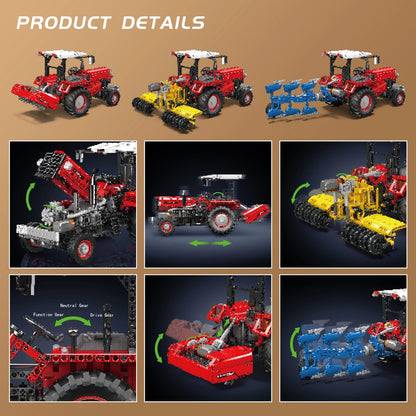 Mould King 17064 Farm Tractor Building-Blocks Set, RC High-Tech Tractor with 6 Motors Farming Vehicles Kids Truck Gift (1857PCS)