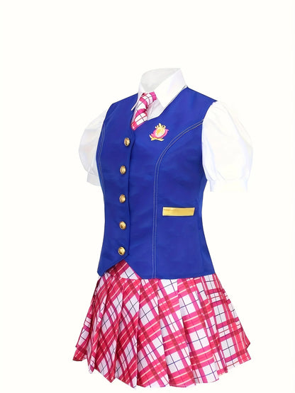 Hot Movie Vest; Shirt, Short Skirt, Three-Piece Suit Halloween Cosplay Costume; Princess Academy Uniform; Dresy Dress Cosplay St