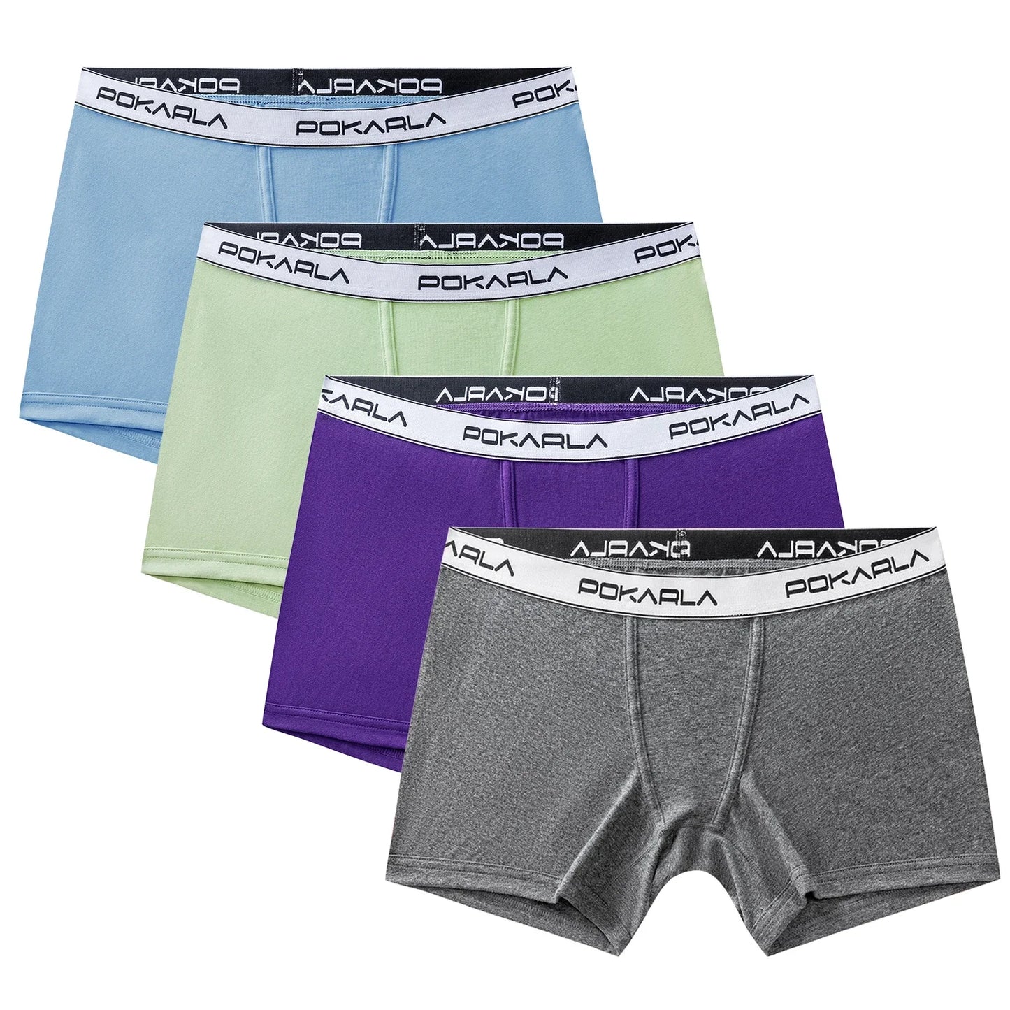 POKARLA 4PCS Women’s Cotton Boxer Underwear Ladies Soft Safety Panties Female Breathable Inseam Briefs Set Boy Shorts Plus Size