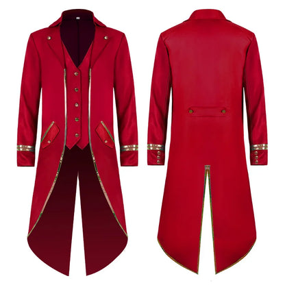 Men's Classic Medieval Vintage Tailcoat Halloween Cosplay Victorian Renaissance Style Steampunk Medieval Jacket Costume