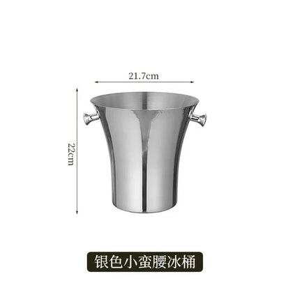 European Stainless Steel Ice Bucket Beer Red Wine Juice Drink Cooler Bar Family Party Champagne Ice Bucket Bar Wine Accessories