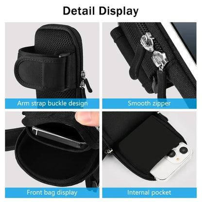HAISSKY Running Sports Wristband Bags For iPhone 17 16 Pro Max 15 Plus 16E 17Air 14 13 Touch Screen Cycling Fitness Zipper Pouch